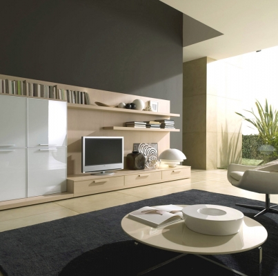 Soggiorno in rovere sbiancato laminato